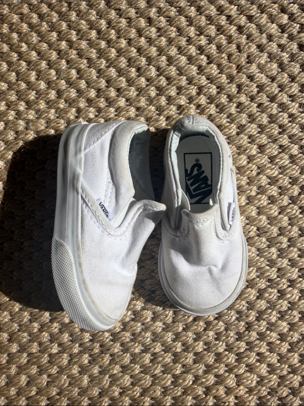 Vans Baby Walker white slip on shoes size 4.5